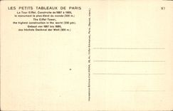 CPA Les Petits Tableaux De Paris La Tour Eiffel