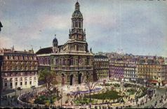 VINTAGE POSTCARD Paris In Flanat the Church Of the Trinity