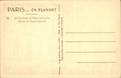 POSTAL París de la VENDIMIA mientras que da un paseo la columnata del paladar de la lumbrera