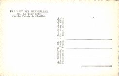 POSTAL MODERNA París y sus maravillas la torre Eiffel vista del paladar De Chaillot