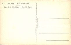 VINTAGE POSTCARD Paris While Strolling Place Of the Republic