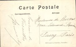 Paladar de Versalles de la POSTAL de la VENDIMIA del ataque frontal grande de Trianon en los jardines