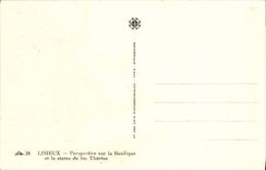 VINTAGE POSTCARD Lisieux View On the Basilica And the Statue Of co. Therese