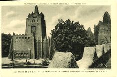 CPA Exposition Coloniale Internationale Paris Palais De l'AOF Le Palais Vu De La Terrasse du restaurant