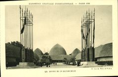 VINTAGE POSTCARD Fair Colonial International Paris 1931 Entry Of the Belgian Section