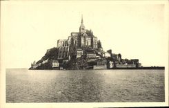 CPA Abbaye Du Mont Saint Michel Vue Generale Face Ouest