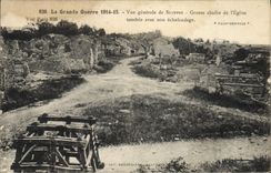 VINTAGE POSTCARD the Great War View De Suippes Gross Bell of the church tombee with its Militaria scaffolding