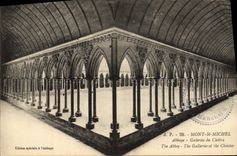 CPA Mont Saint Michel Abbaye Galeries Du Cloitre