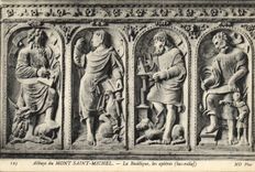 VINTAGE POSTCARD Abbey Of Mont Saint Michel the Basilica Apostles