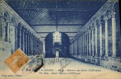 VINTAGE POSTCARD the Mount St Michel Refectory Abbey Of the Monks