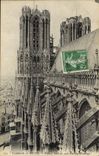 CPA Cathedrale De Reims Facade Laterale Vue Du Transept