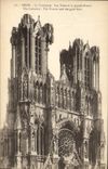 CPA Reims La Cathedrale Les Tours Et La Grande Rosace