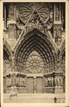 VINTAGE POSTCARD Soft Rheims France the Cathedral the Principal Gate
