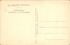 VINTAGE POSTCARD Soft Rheims France the Cathedral the Principal Gate