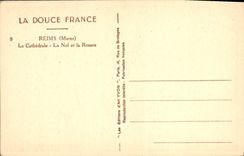 VINTAGE POSTCARD Soft Rheims France the Cathedral Nel And the Rosette