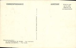 VINTAGE POSTCARD the Cathedral Of Rheims Seen Interior