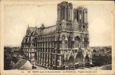 VINTAGE POSTCARD Rheims Before the Bombardment the northern Cathedral Side wall
