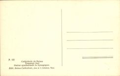 VINTAGE POSTCARD Cathedrale Of Rheims Transept Southern Rules Symbolizing the Synagog