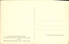 VINTAGE POSTCARD Cathedral Of Rheims Christ Blessing Curves Of the Large Gate