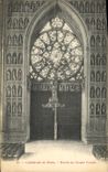 VINTAGE POSTCARD Cathedral Of Rheims Reverse Of the Large Gate