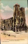 CPA Reims Dans Les Ruines Apres La Retraite Des Allemands La cathedrale