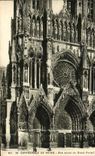 VINTAGE POSTCARD Cathedral Of Rheims Actual position Of the Large Gate