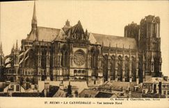 VINTAGE POSTCARD Rheims the Cathedral Seen Side North