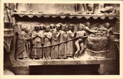 CPA Cathedrale De Reims Portail Du Jugement Dernier Les Damnes Diable