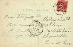 VINTAGE POSTCARD Rheims Street De Talleyrand Militaria