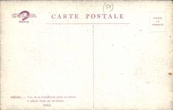 VINTAGE POSTCARD Rheims Seen Of the Cathedral Taken In the Plane