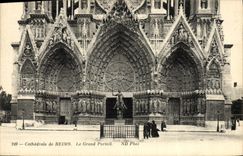 CPA Cathedrale De Reims Le Grand Portail