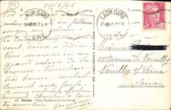 VINTAGE POSTCARD Rheims Places Royal And the Cathedral