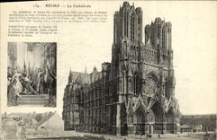 VINTAGE POSTCARD Rheims the Jeanne Cathedral of arc