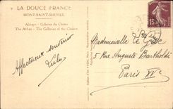 VINTAGE POSTCARD Soft France Mont Saint Michel Galleries Abbey Of the Cloister