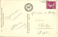 VINTAGE POSTCARD Abbey Of Mont Saint Michel Seen from Of the Walls