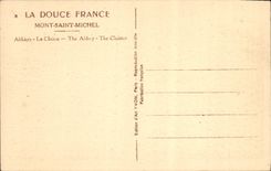 VINTAGE POSTCARD Soft France Mont Saint Michel Abbey the Cloister