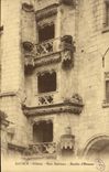 VINTAGE POSTCARD Saumur Castle Interior Court Main staircase