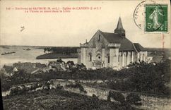 CPA Environs de Saumur Eglise de Candes La Vienne se jetant dans la Loire 