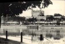 VINTAGE POSTCARD Saumur the Castle and Qual Taken of the Chestnut tree