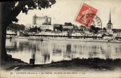 VINTAGE POSTCARD Saumur the Castle Seen from of the chestnut tree