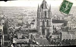 CPA Angers Panorama Pris de la Cathedrale