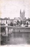 VINTAGE POSTCARD Angers Bridge Of the Center And Cathedral