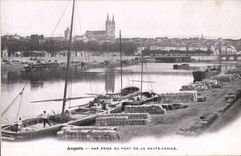 CPA Angers Vue Prise Du Pont De La Haute Chaine Bateau