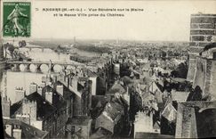CPA Angers Vue Generale Sur la Maine et la Basse Ville Prise du Chateau