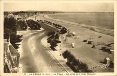 VINTAGE POSTCARD La Baule On Sea the beach Seen from of the Majestic Hotel