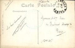 POSTAL Cherbourg de la VENDIMIA antes del puerto del lavabo comercial y de los barcos de Quay Caligny