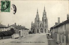 CPA Lepine La Grande Rue et l'Eglise Notre Dame
