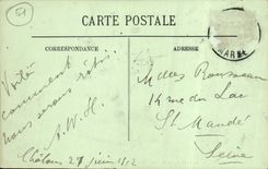 VINTAGE POSTCARD Rheims the Cathedral Damnes Detail of the Tympanum of the gate of the Judgment Last Devil