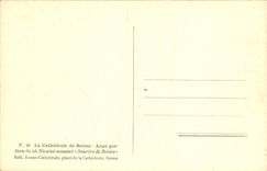 VINTAGE POSTCARD Rheims the Cathedral of Guardian angel of St Nicaise names Sourire of Rheims