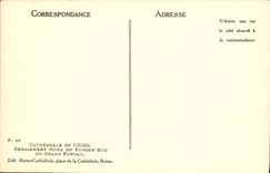 El extender norteño de la catedral de Reims de la POSTAL de la VENDIMIA del pórtico meridional de la puerta grande